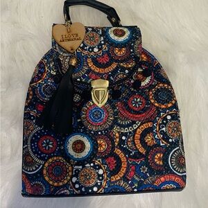 I love Artesenal Handmade Backpack Purse NWOT
